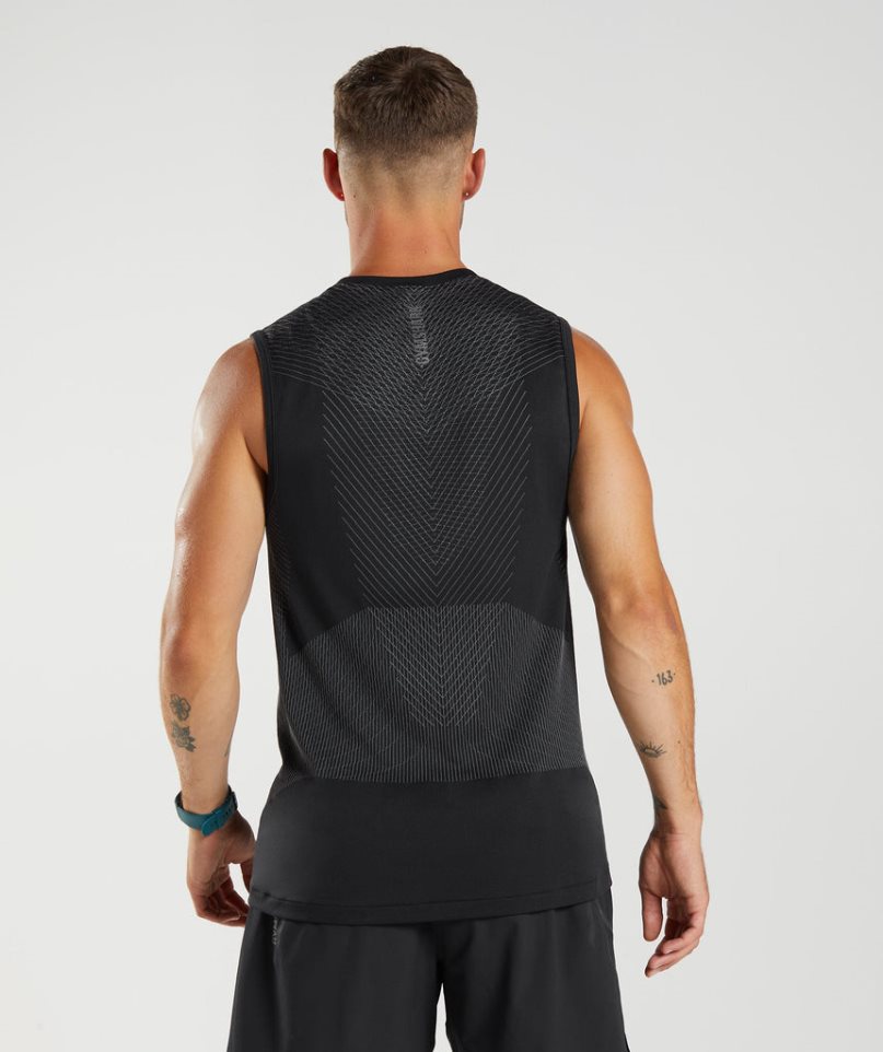 Men's Gymshark Apex Seamless Tanks Black | CA 17830N